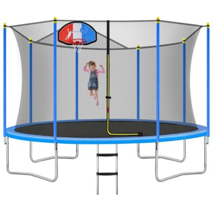 Trampolines |  Outdoor Recreational Trampoline for Kids with Safety Enclosure Net Sports & Fitness Trampolines