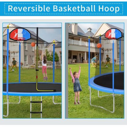 Trampolines |  Outdoor Recreational Trampoline for Kids with Safety Enclosure Net Sports & Fitness Trampolines