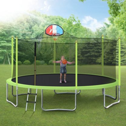 Trampolines |  Outdoor Recreational Trampoline for Kids with Safety Enclosure Net Sports & Fitness Trampolines