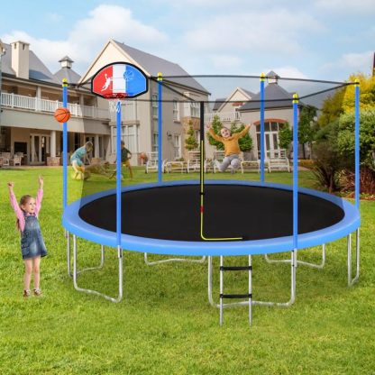 Trampolines |  Outdoor Recreational Trampoline for Kids with Safety Enclosure Net Sports & Fitness Trampolines