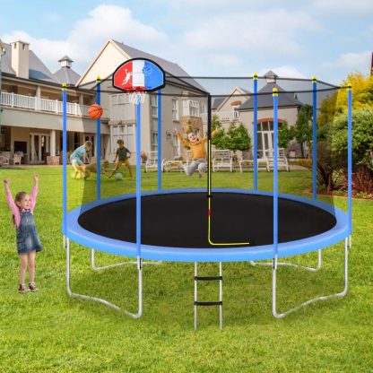 Trampolines |  Outdoor Recreational Trampoline for Kids with Safety Enclosure Net Sports & Fitness Trampolines