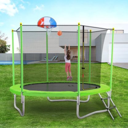 Trampolines |  Outdoor Recreational Trampoline for Kids with Safety Enclosure Net Sports & Fitness Trampolines