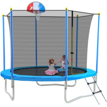 Trampolines |  Outdoor Recreational Trampoline for Kids with Safety Enclosure Net Sports & Fitness Trampolines