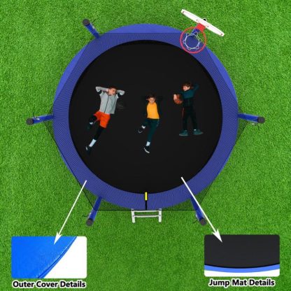 Trampolines |  Spacious Design Trampoline Solid Base Structure, Safety Pad For Kid Sports & Fitness Trampolines