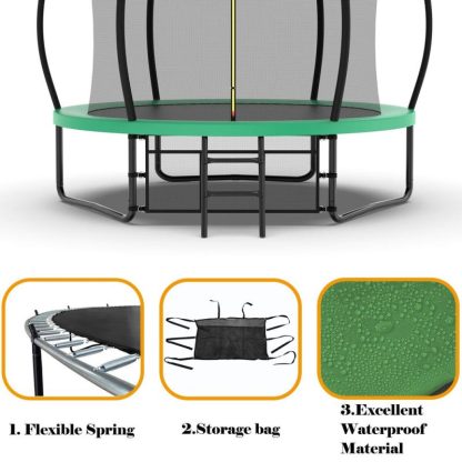 Trampolines |  Spacious Design Trampoline Solid Base Structure, Safety Pad For Kid Sports & Fitness Trampolines