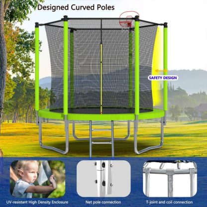 Trampolines |  Spacious Design Trampoline Solid Base Structure, Safety Pad For Kid Sports & Fitness Trampolines