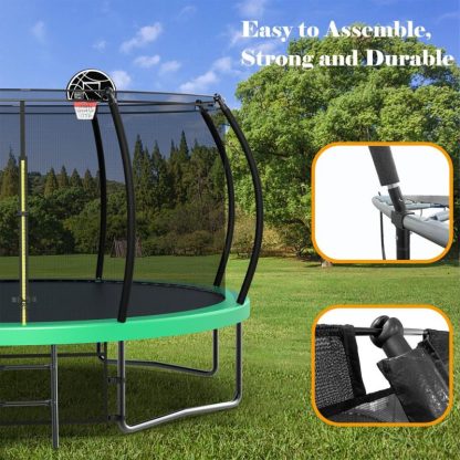 Trampolines |  Spacious Design Trampoline Solid Base Structure, Safety Pad For Kid Sports & Fitness Trampolines