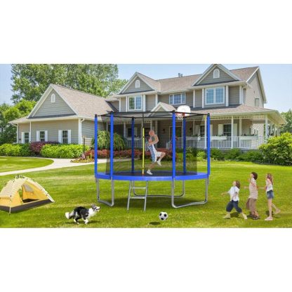 Trampolines |  Spacious Design Trampoline Solid Base Structure, Safety Pad For Kid Sports & Fitness Trampolines