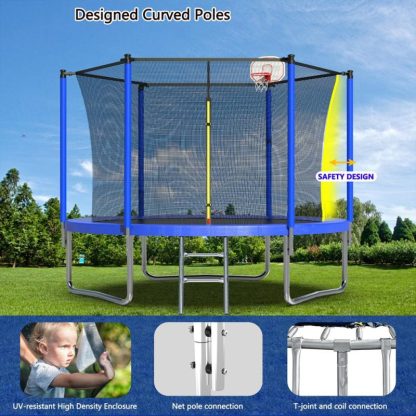 Trampolines |  Spacious Design Trampoline Solid Base Structure, Safety Pad For Kid Sports & Fitness Trampolines