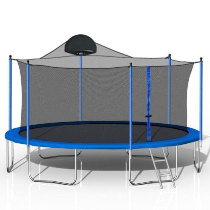 Trampolines |  Trampoline Kids and Adults Outdoor Round Trampoline with Enclosure Sports & Fitness Trampolines