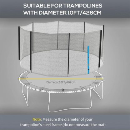 Trampolines |  Trampoline Safety Net for 14ft Round Trampoline, Weather-Resistant Trampoline Net Replacement Enclosure Sports & Fitness Trampolines