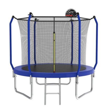 Trampolines |  Trampoline with Basketball Hoop, Outdoor Trampoline with Enclosure Net Sports & Fitness Trampolines