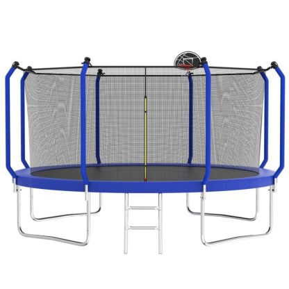 Trampolines |  Trampoline with Basketball Hoop, Outdoor Trampoline with Enclosure Net Sports & Fitness Trampolines