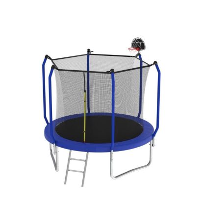 Trampolines |  Trampoline with Basketball Hoop, Outdoor Trampoline with Enclosure Net Sports & Fitness Trampolines