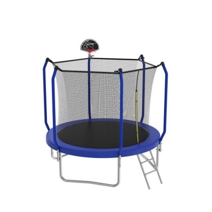 Trampolines |  Trampoline with Basketball Hoop, Outdoor Trampoline with Enclosure Net Sports & Fitness Trampolines