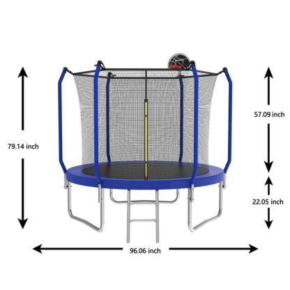 Trampolines |  Trampoline with Basketball Hoop, Outdoor Trampoline with Enclosure Net Sports & Fitness Trampolines