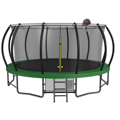 Trampolines |  Trampoline with Basketball Hoop with Ladder ,Shoe Bag and Galvanized Anti-Rust Coating Sports & Fitness Trampolines