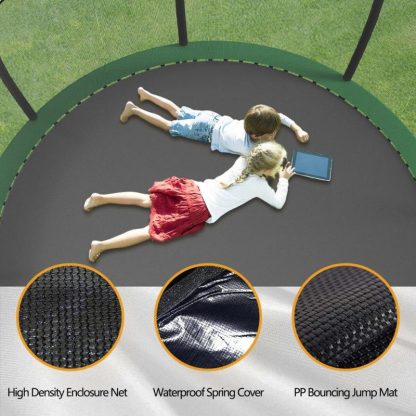 Trampolines |  Trampoline with Basketball Hoop with Ladder ,Shoe Bag and Galvanized Anti-Rust Coating Sports & Fitness Trampolines