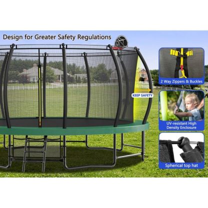 Trampolines |  Trampoline with Basketball Hoop with Ladder ,Shoe Bag and Galvanized Anti-Rust Coating Sports & Fitness Trampolines