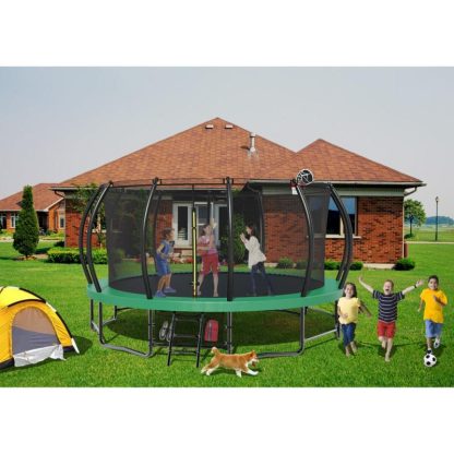 Trampolines |  Trampoline with Basketball Hoop with Ladder ,Shoe Bag and Galvanized Anti-Rust Coating Sports & Fitness Trampolines