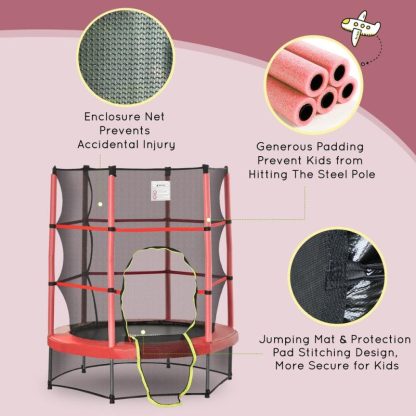 Trampolines |  Trampoline with Enclosure Net, Springless Design, Safety Pad and Steel Frame Sports & Fitness Trampolines