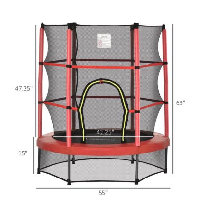 Trampolines |  Trampoline with Enclosure Net, Springless Design, Safety Pad and Steel Frame Sports & Fitness Trampolines