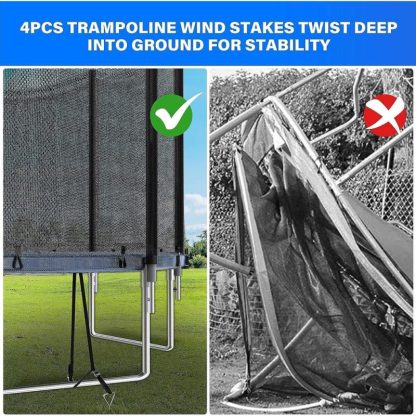 Trampolines |  Trampoline with Enclosure Net,Wind Stakes- Outdoor Trampoline Sports & Fitness Trampolines