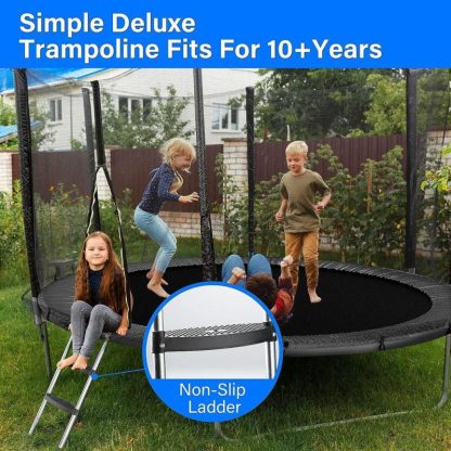 Trampolines |  Trampoline with Enclosure Net,Wind Stakes- Outdoor Trampoline Sports & Fitness Trampolines