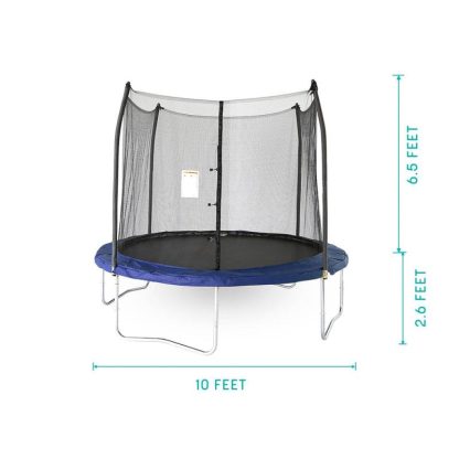 Trampolines |  Trampolines 10 -Foot Round Trampoline and Enclosure with spring – Blue Sports & Fitness Trampolines