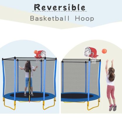 Trampolines |  Trampolines 5.5FT Round Mini Trampoline with Enclosure Sports & Fitness Trampolines