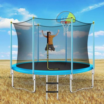 Trampolines |  Trampolines 8FT Round Trampoline with Enclosure Sports & Fitness Trampolines