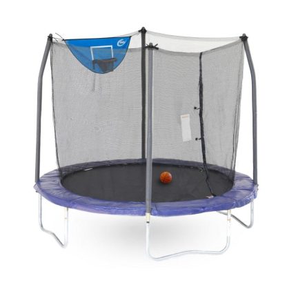 Trampolines |  Trampolines Jump N’ Dunk Trampoline with Enclosure Net (8FT, 12FT, 15FT) – Basketball Trampoline – Blue Sports & Fitness Trampolines