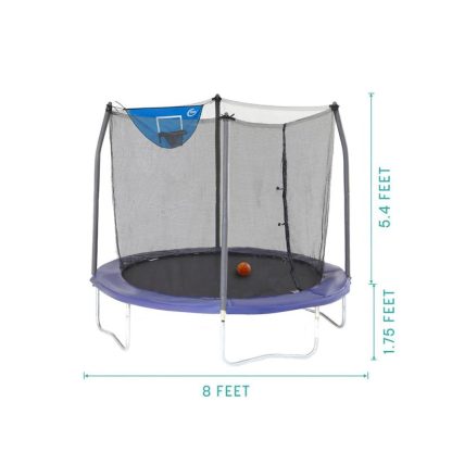 Trampolines |  Trampolines Jump N’ Dunk Trampoline with Enclosure Net (8FT, 12FT, 15FT) – Basketball Trampoline – Blue Sports & Fitness Trampolines