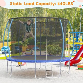 Trampolines |  5.5FT Trampoline for Kids – 65″ Outdoor & Indoor Mini Toddler Trampoline with Enclosure, Basketball Hoop and Ball Included Sports & Fitness Trampolines