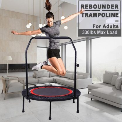 Trampolines |  Weight Loss Artifact – Foldable Mini Trampoline Small & Portable Trampoline 3FT High Load Capacity Sports Elastic Mesh – Black Sports & Fitness Trampolines