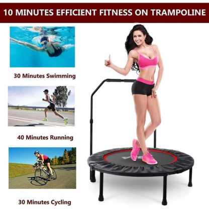 Trampolines |  Weight Loss Artifact – Foldable Mini Trampoline Small & Portable Trampoline 3FT High Load Capacity Sports Elastic Mesh – Black Sports & Fitness Trampolines