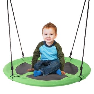 Swing Sets |  Saucer Swing- 40″ Diameter Hanging Tree or Swing Set, Round Disc with Adjustable Rope Sports & Fitness Swing Sets