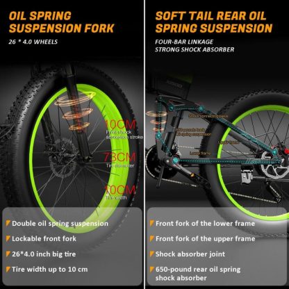 Cycling |  Foldable Electric Bicycle with 9-Speed Gear and Dual Shock Absorber Cycling Cycling