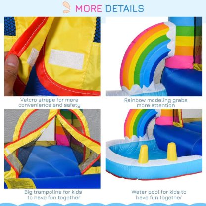 Inflatable Bounce Houses |  2-in-1 Kids Inflatable Bounce House Jumping Castle with Trampoline and Pool, with Carry Bag & Inflator Included Inflatable Bounce Houses Inflatable Bounce Houses