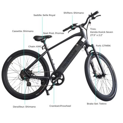 Cycling |  27.5″ 7 Speed Ebike for Adults in Black Cycling Cycling