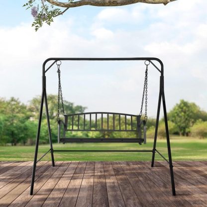 Outdoor Play |  Outdoor 2-person Iron Porch Swing Set with Stand Outdoor Play Outdoor Play