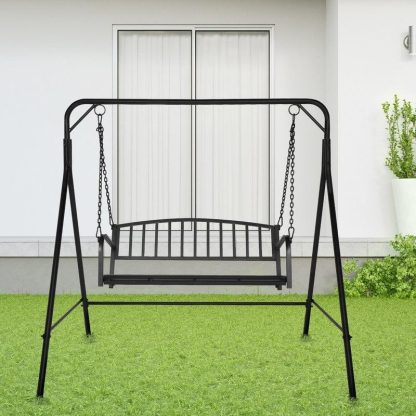 Outdoor Play |  Outdoor 2-person Iron Porch Swing Set with Stand Outdoor Play Outdoor Play