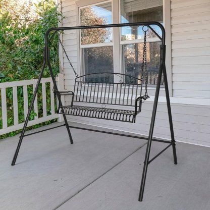 Outdoor Play |  Outdoor 2-person Iron Porch Swing Set with Stand Outdoor Play Outdoor Play