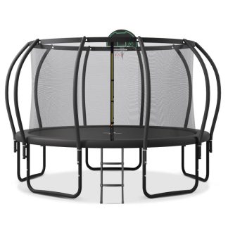 Trampolines |  14FT Trampoline for Kids with Upgraded ArcPole and Composite TopLoop for Safety Enclosure, Plus Basketball Board and 10 Ground S Sports & Fitness Trampolines