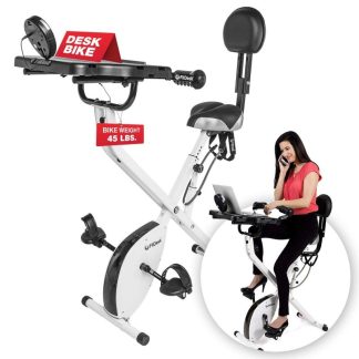 Cycling |  Folding Exercise Bike for Home Fitness, Stationary Bike and Desk Exercise Equipment with Built-in Tablet Holder, Desk Bike Cycling Cycling