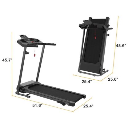 Home Gyms |  Motorized Electric Treadmill for Home – 3 Level Manual Inclination & Foldable Running Machine with 12 Programs with Phone Holder Home Gyms Home Gyms